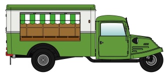 NPE Modellbau NA88182 - H0 Goliath GD 750 Markstandwagen Gemüse